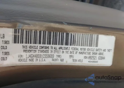 2001 Jeep Grand Cherokee Laredo из США, поврежденный, VIN 1J4GX48S91C559693